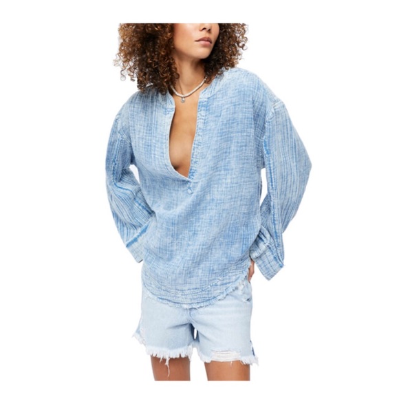Free People Tops - Free People Hearts Desire Washed Pullover Tunic S